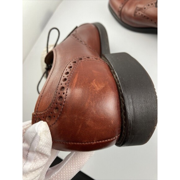 Allen Edmonds Cap Toe Cognac Brown Leather Mens 9.5 BENTON 3458 Oxford Shoes main image 13